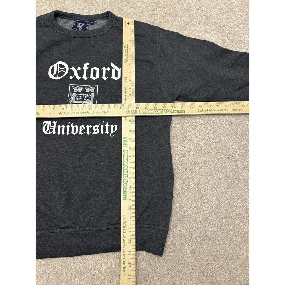 Women's Oxford Gray Crewneck Sweater Preppy College Size Medium - Picture 4 of 5